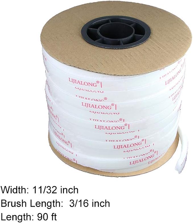 TORRAMI Adhesive Brush Seal Weather Stripping 11/32 inch x 3/16 inch x 90 ft - Image 2