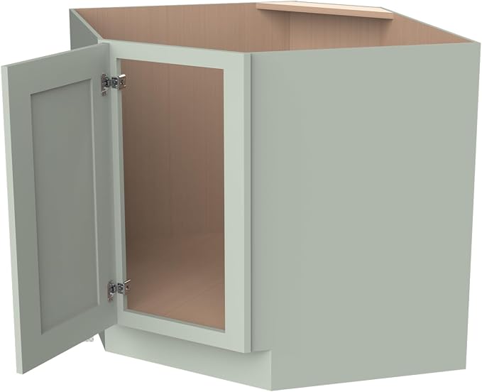 Diagonal Corner Kitchen Cabinet – Solid Wood – Freestanding Storage Organizer - Image 4