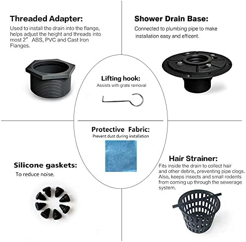Neodrain 6-Inch Black Shower Drain, Square Drains - Image 6