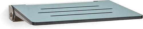 18 inch Silhouette Slimline Folding Wall Mount Shower Bench Seat, Teal Seat by Seachrome