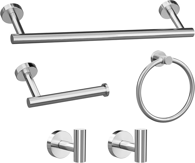 Bathroom Hardware Towel Bar Set -Brushed Nickel Bathroom Accessories Set by LckpptInc