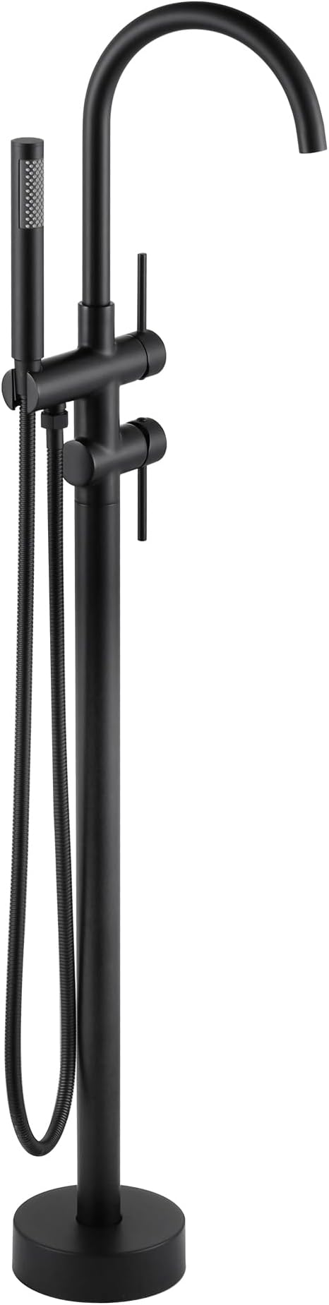 Freestanding Bathtub Faucet Matte Black: Floor Mount Tub Filler, High Flow by ARCORA