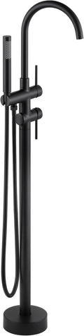 Freestanding Bathtub Faucet Matte Black: Floor Mount Tub Filler, High Flow by ARCORA