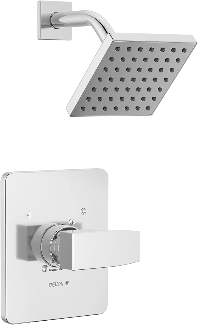 Delta Modern 14 Series Shower Faucet Set, Chrome Shower Head and Handle Set by DeltaFaucet