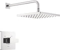 Delta Modern 14 Series Square Rain Shower Faucet Set, Chrome Shower Head and by DeltaFaucet