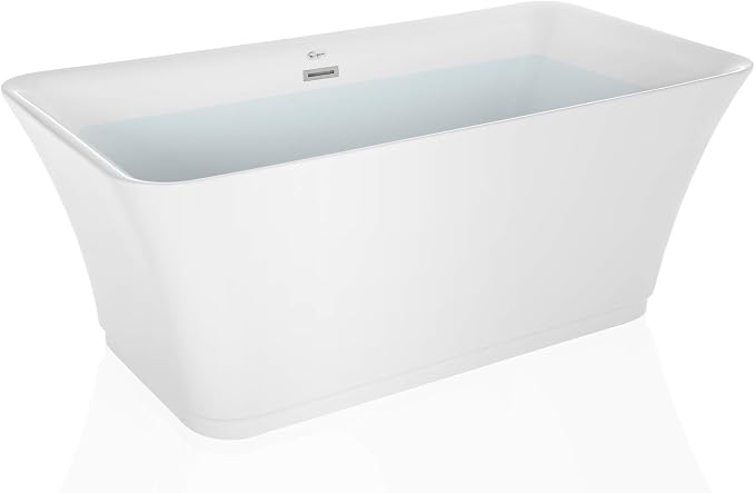 Empava 59" Luxury Freestanding Acrylic Soaking SPA Tub Modern Stand Alone by Empava