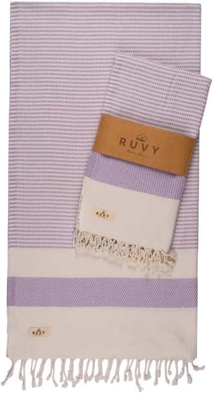 Ruvy Home Basics 2 Pack Turkish Beach Towels – Oversized Quick-Dry Bath Towels by RuvyHomeBasics
