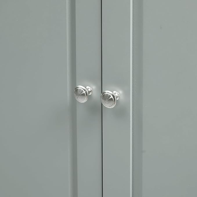 Tall Storage Cabinet with Doors, and Adjustable Shelves, Wood Narrow Storage - Image 8