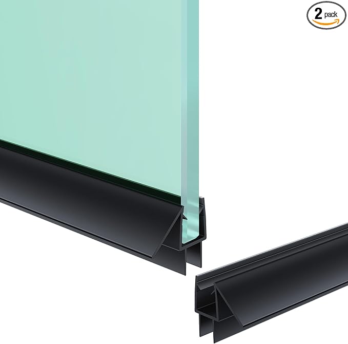 Shower Door Bottom Seal Strip, Fits 6mm Thick Glass, Prevents Leaks, Easy by Unknown