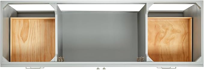 ARIEL Hamlet 67" Grey Bathroom Vanity, 1.5" Edge Italian Carrara Marble - Image 8