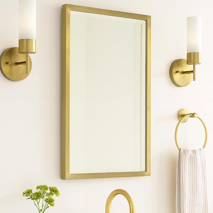TEHOME Gold Metal Framed Recessed Bathroom Medicine Cabinet - Image 6