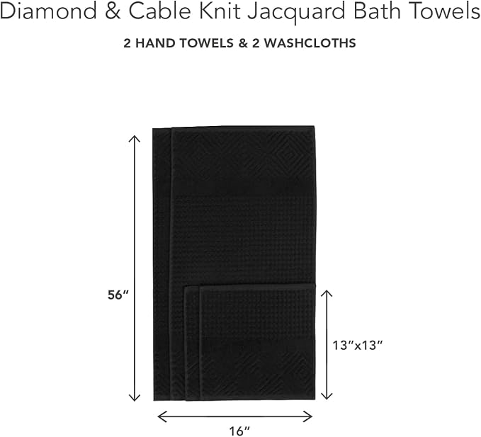 Texere 100% Organic Cotton Diamond Jacquard 700 GSM Luxury Bath Towel Sets - Image 2