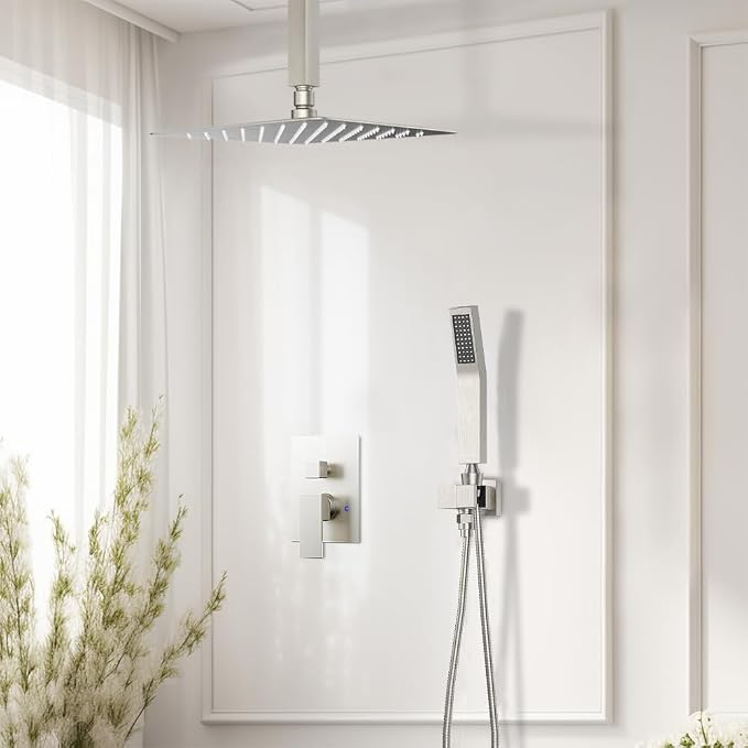Shower Faucet Set Brushed Nickel Shower System, Starbath 8" Rain Shower Head - Image 2