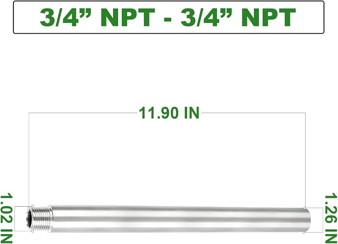 TAISHER 1PCS Stainless Steel Pipe Fittings, 3/4" NPT Male x 3/4" NPT Female - Image 4