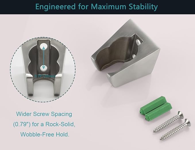 Dual Slot Handheld Shower Head Holder, Secure Screw-in Wall Mount Bracket - Image 7