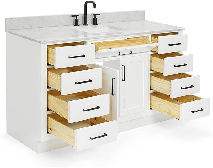 ARIEL Bathroom Vanity 61" White - Image 7
