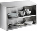 48" Stainless Steel Open Wall Cabinet, Type 304, 18 Gauge, Wall Mounted by Glownary