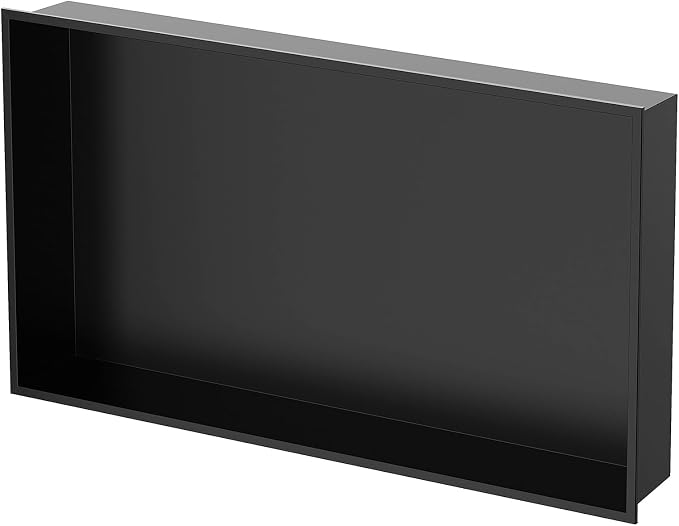 Homevacious Shower Niche 28" X 16" Stainless Steel No Tile Needed Matte Black - Image 8