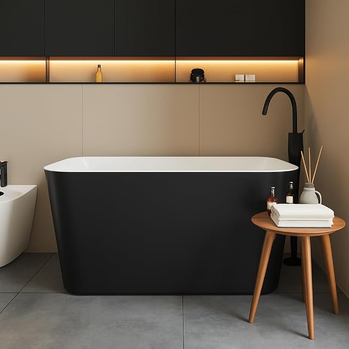Freestanding Bathtub Acrylic Oval Soaking Tub, Modern Stand Alone Bath - Image 2
