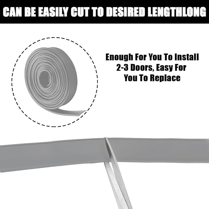 Shower Bottom Waterproof Door Rubber Sweep Trim Black Seal - Image 6