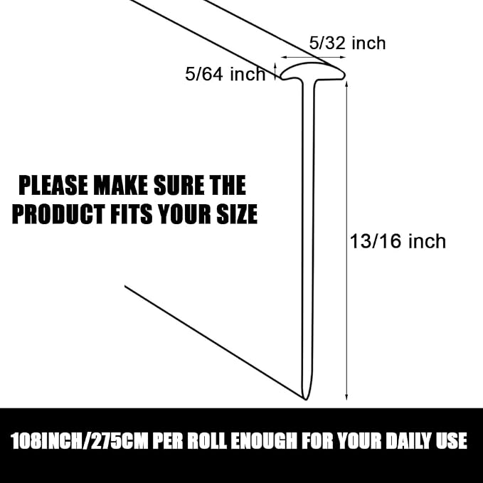 Shower Bottom Waterproof Door Rubber Sweep Trim Black Seal - Image 2