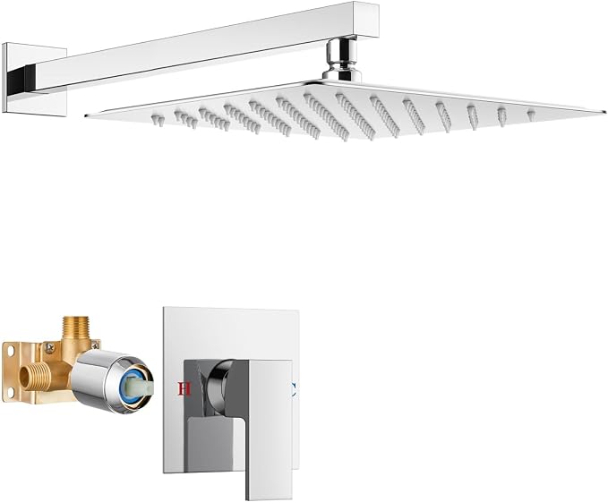 Airuida Shower Faucet Set Bathroom Rain Shower System SUS304 Stainless Steel by Airuida