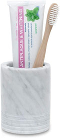 Natural Marble SPA Collection Tumbler Toothbrush Holder Makeup Brush Holder by JIMEIMarble