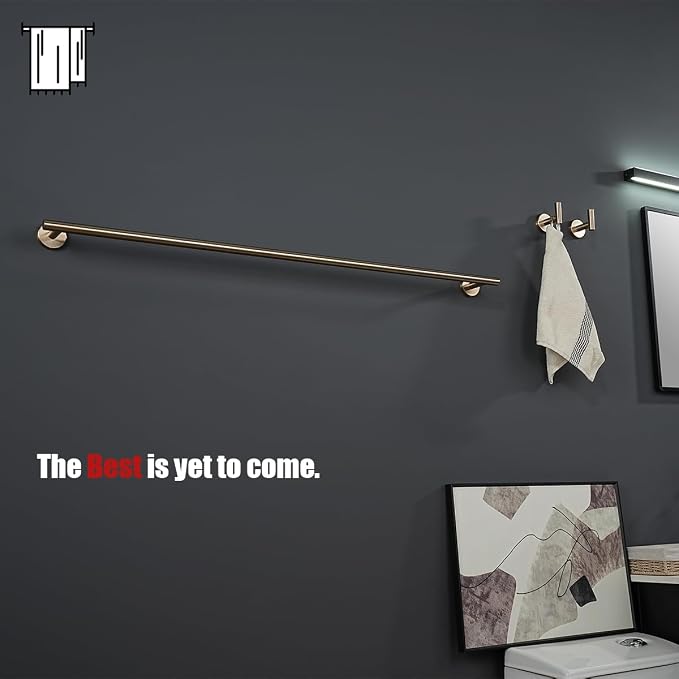 JQK Champagne Bronze Bath Towel Bar, 39 Inch 304 Stainless Steel Thicken 1mm - Image 4