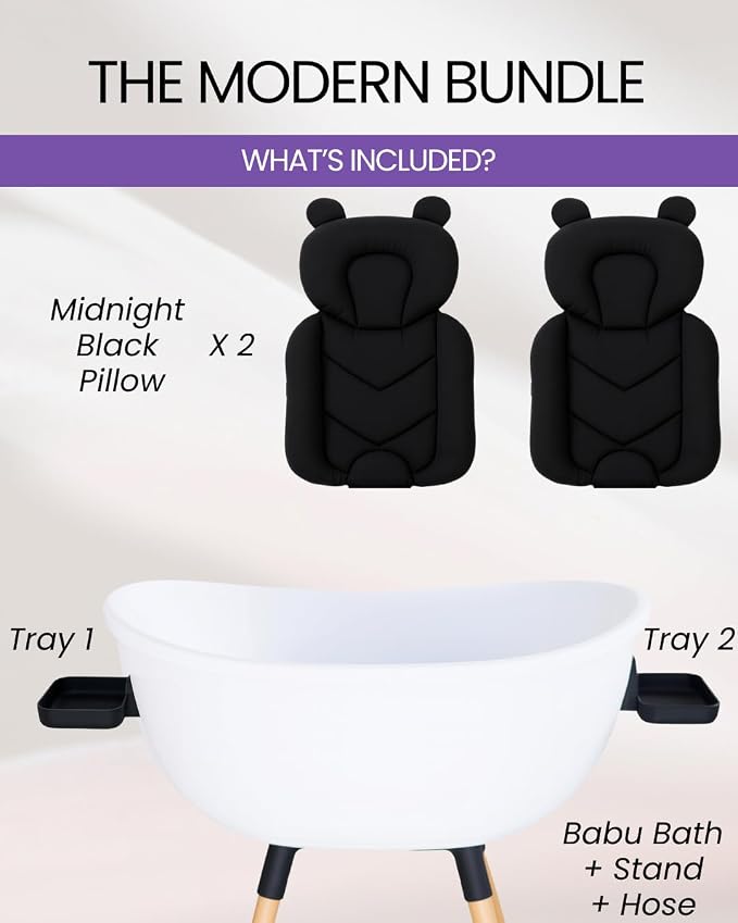 Luxury Baby Bathtub with Wooden Stand – 3-Stage Convertible, Ergonomic & - Image 2