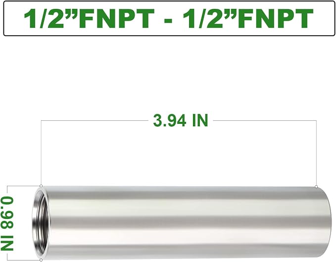 TAISHER 2PCS Stainless Steel Pipe Fittings, 1/2" NPT x 1/2" NPT Female Threaded - Image 4