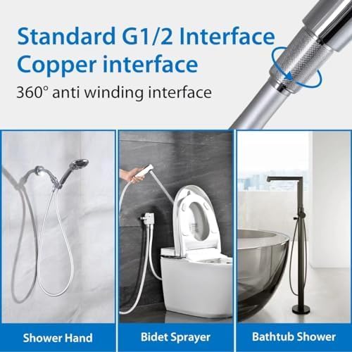 Silicone Shower Hose Extra Long, Explosion Proof Anti Winding Showerhead Hose - Image 6