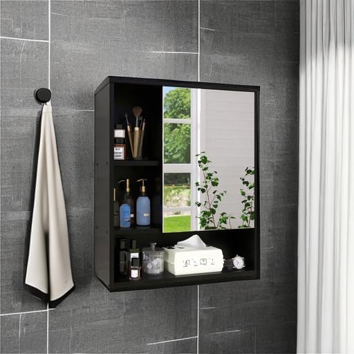 SMIBUY Bathroom Mirror Cabinet Wall Mounted, Bamboo Space Saver Medicine Cabinet - Image 5