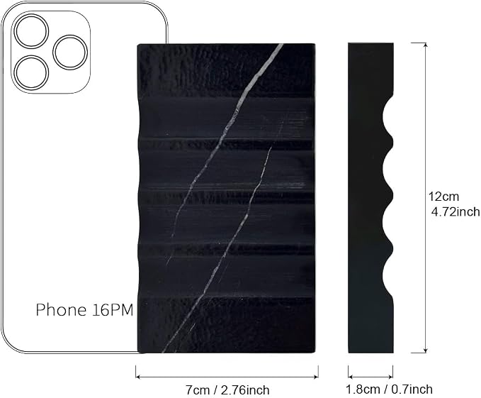 Real Matte Black Marble Soap Dish - Image 2