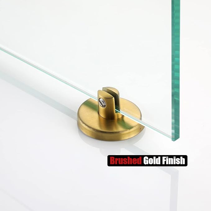 JQK Bathroom Glass Shelf Gold, Tempered Glass Shower Storage 30 by 5 inches - Image 8