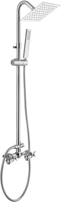 Wall Mount Outdoor Shower Kit Polish Chrome 6" Square Rainfall Shower Head by cinwiny