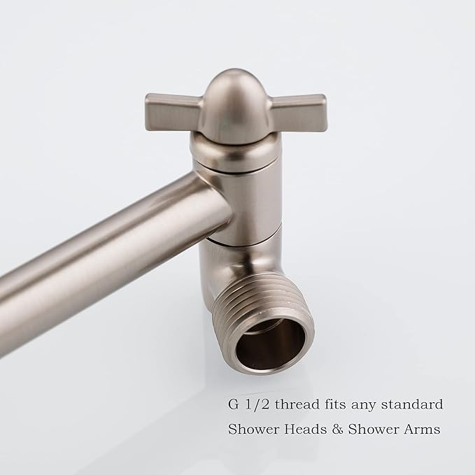 Brushed Nickel Shower Extender Arm, Height & Angle Adjustable - Image 5
