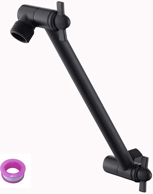 12 Inch Shower Head Extension Arm Matte Black.Solid Brass Adjustable Shower Arm by Burginwin