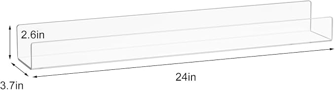 NIUBEE 24" Premium Acrylic Floating Nursery Kids Bookshelf Wall Ledge Shelf - Image 3