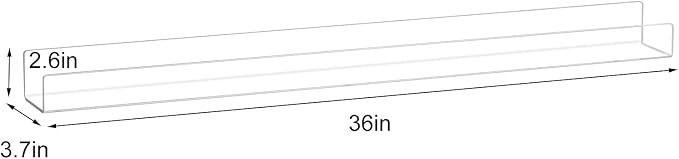 NIUBEE 36" Premium Acrylic Floating Nursery Kids Bookshelf Wall Ledge Shelf - Image 3