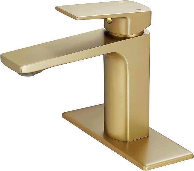 VOTON Brushed Gold Bathroom Sink Faucet Single Handle Bathroom Faucets by VOTON