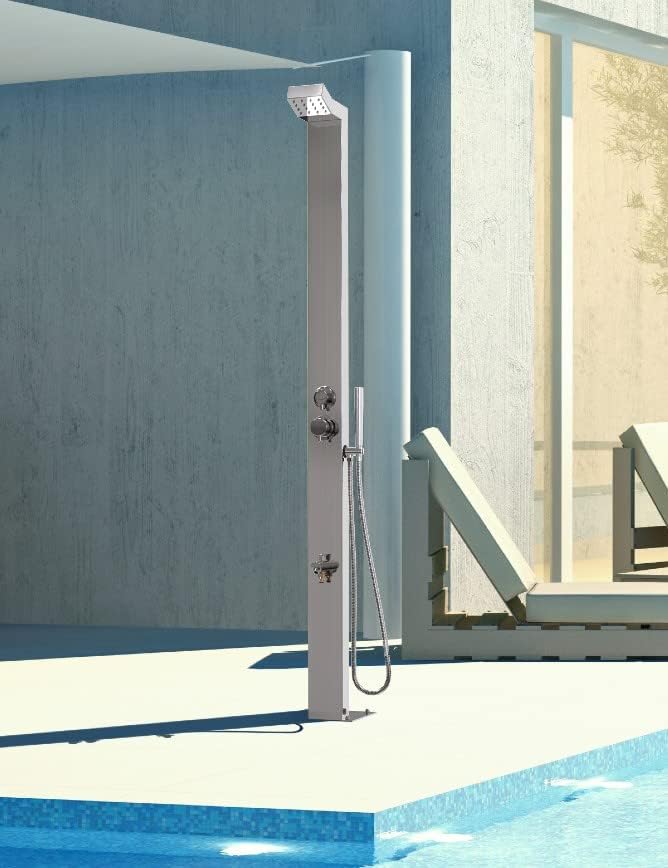 Bondi Silver ADA 316 Marine Grade Stainless Steel Outdoor Shower Panel-No Rust! - Image 5
