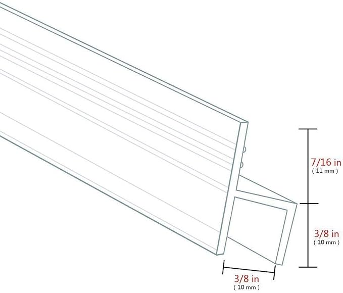 Shower Glass Door Seal Strip, 120 Inch Silicone Soft Shower Door Sweep to Stop - Image 3