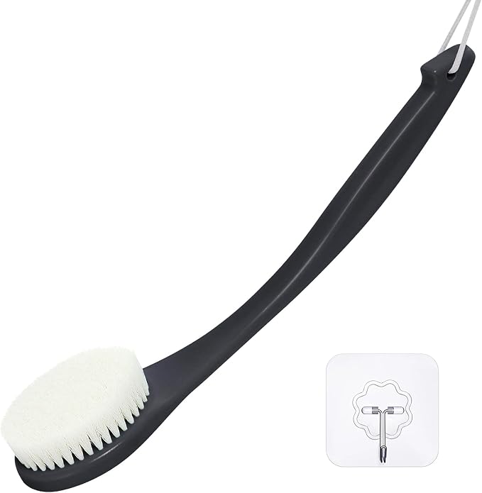 Exfoliating Shower Brush Bath Body Brush, Never Mold 15" Back Brush Long Handle by VANZAVANZU