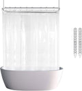 Clawfoot Tub Shower Curtain Liner 180x70 Inch Clear Warp Around Extra Wide 36 by De-Mediocre