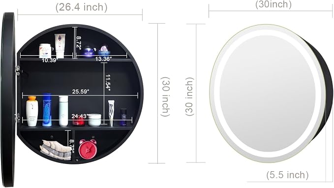30 inch Round Medicine Cabinet - Image 2