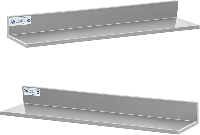 Hally Stainless Steel Wall Shelf 8.6 x 30 Inches 58 lb, NSF Commercial Heavy by HallySinksTablesH
