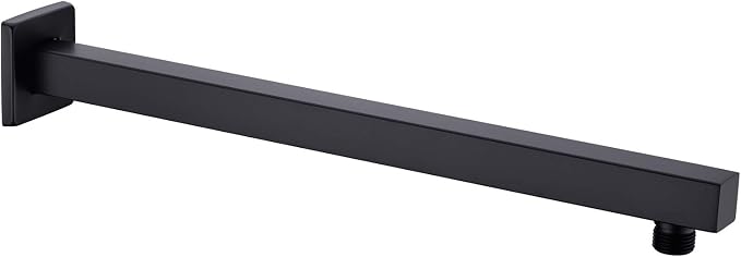 Matte Black Shower Arm with Flange 16 Inch Wall Mounted Extension Arm by TRUSTMI