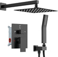 Shower Faucet Set Matte Black Shower System, Starbath 12" Rain Shower Head and by STARBATH