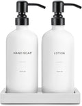 White Soap Dispenser Set, Contains Hand and Lotion Dispenser by PrusWaso