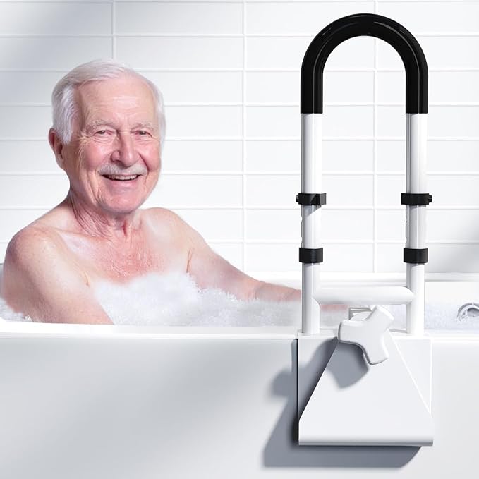 Adjustable Height Bathtub Handle Grab Bar, Bathtub Safety Rail & Shower Grab - Image 4